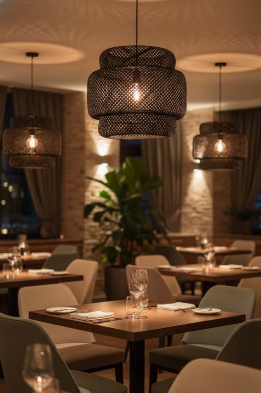 Restaurant Black Bamboo Sinnerlig Pendant Lamp - Memorable Ambience