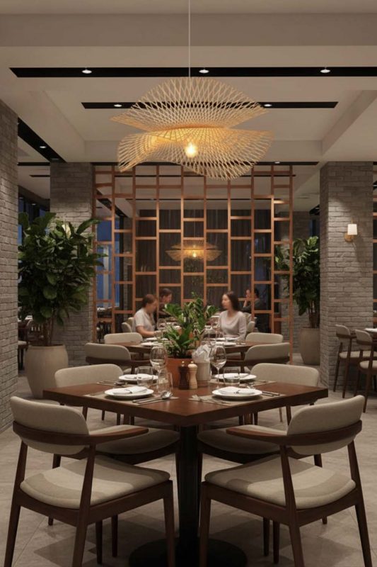 Restaurant Double Bamboo Lotus Leaf Pendant Light - Memorable Ambience