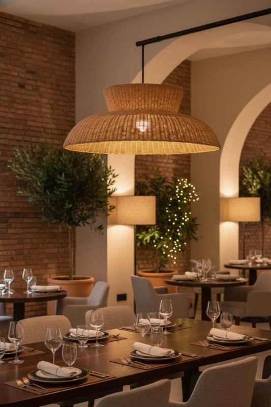 Restaurant Highland Rattan Pendant Light - Upscale & Stylish