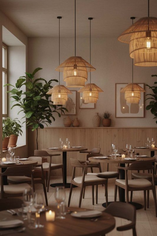 Restaurant Pagoda Shape Bamboo Pendant Light - Upscale & Stylish