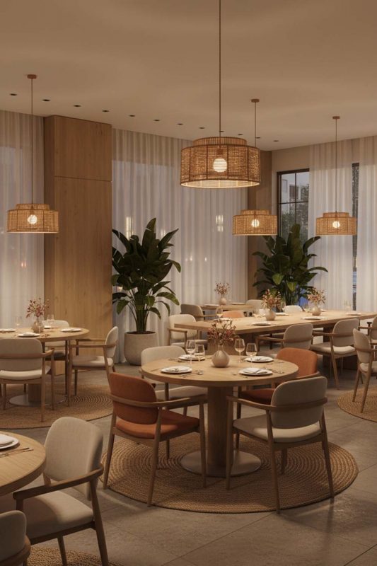 Restaurant Paper Rope Pendant Light A - Warm & Inviting Atmosphere