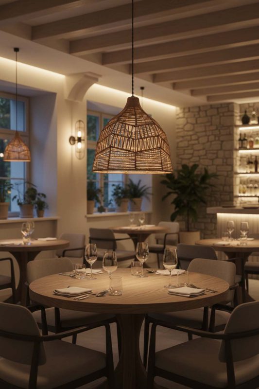 Restaurant Paper Rope Pendant Light B - Upscale & Stylish