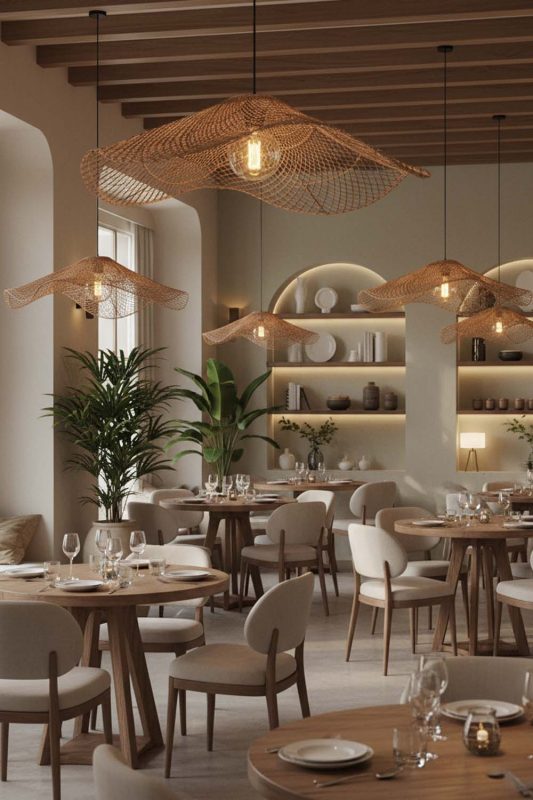 Restaurant Single Lotus Leaf Pendant Light - Warm & Inviting Atmosphere