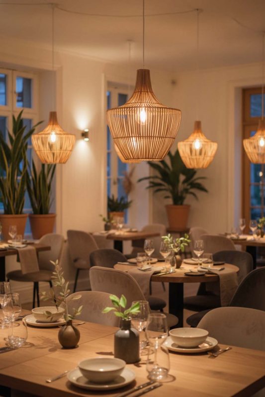 Restaurant Special Geometric Bamboo Pendant Light - Memorable Ambience
