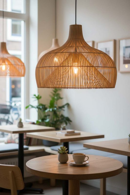 Restaurant Table Rattan Gourd Pendant Light - Elegant Dining Experience