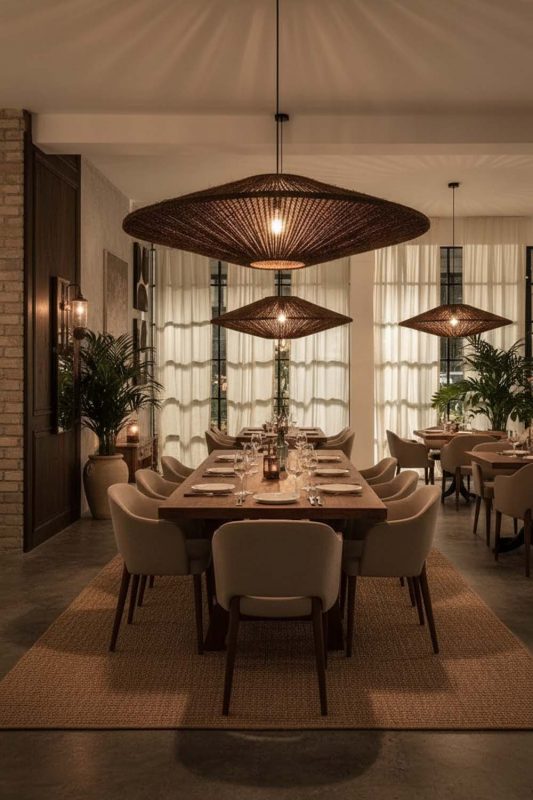 Restaurant Ufo Jute Rope Pendant Light - Memorable Ambience