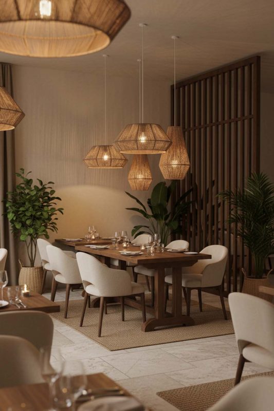 Restaurant Vintage Jute Rope Pendant Light - Warm & Inviting Atmosphere