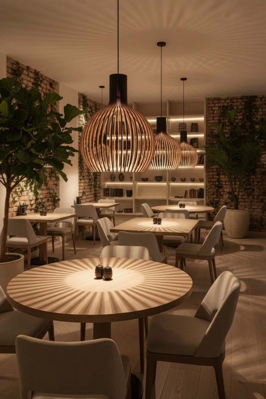 Restaurant Wood Cage Pendant Light - Memorable Ambience