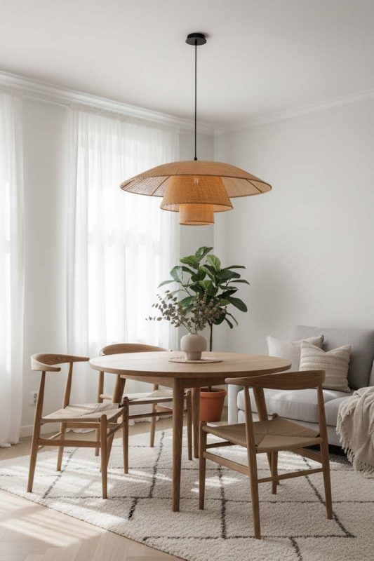 Scandinavian 3 Tier Rattan Chandelier - Simple & Functional