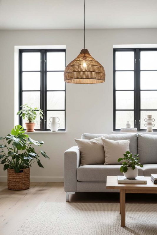 Scandinavian Bell Shape Hemp Rope Pendant Light - Modern Nordic Feel
