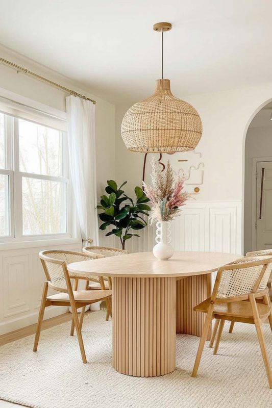 Scandinavian Full White Rattan Pendant Light - Soft & Cozy