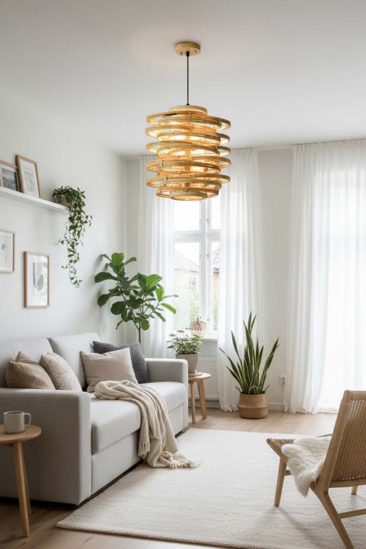 Scandinavian Rattan Beehive Pendant Light - Modern Nordic Feel