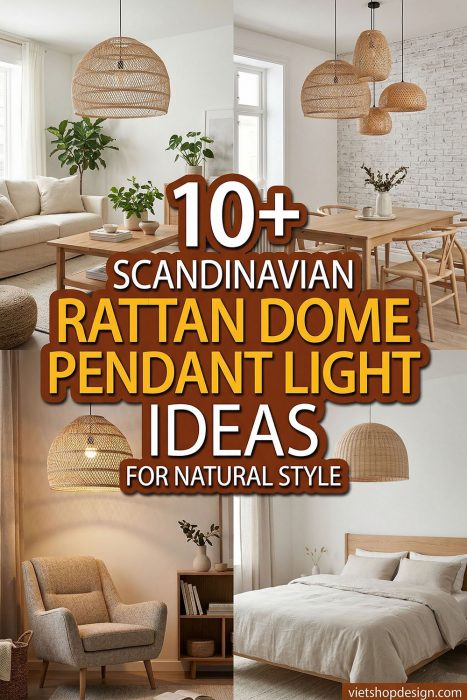 Scandinavian Rattan Dome Pendant Light Ideas For Natural Style