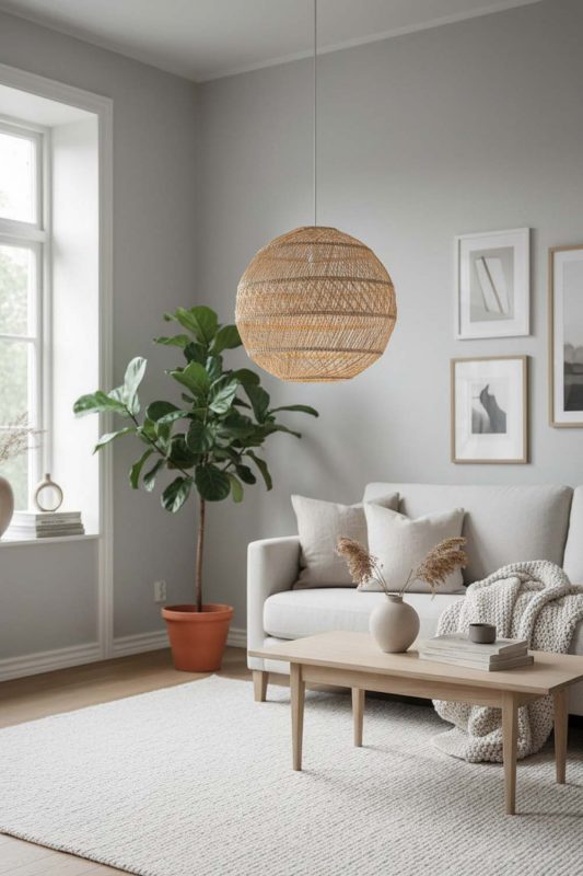 Scandinavian Sophisticated Rattan Global Pendant - Simple & Functional
