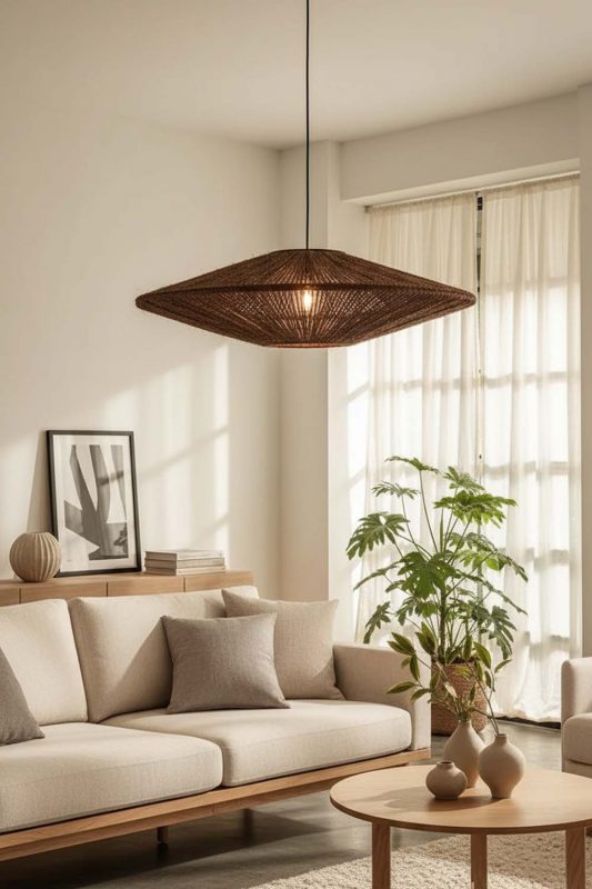 Scandinavian Ufo Jute Rope Pendant Light - Modern Nordic Feel