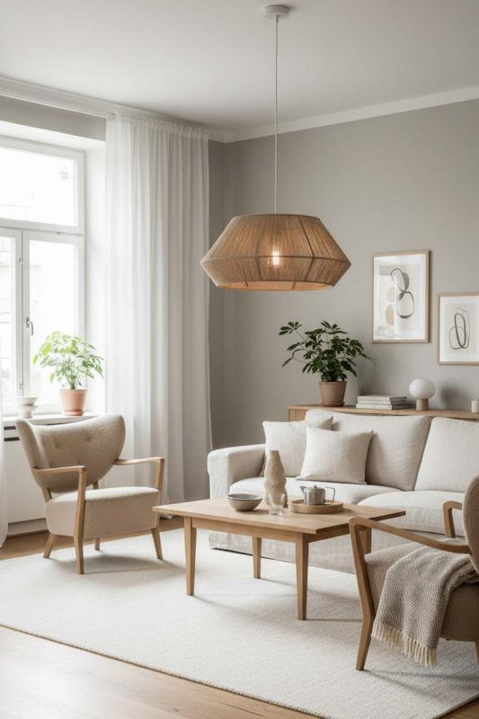 Scandinavian Vintage Jute Rope Pendant Light - Bright & Airy
