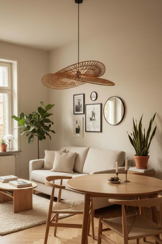 Small Space Double Wing Wicker Pendant - Space-saving & Smart