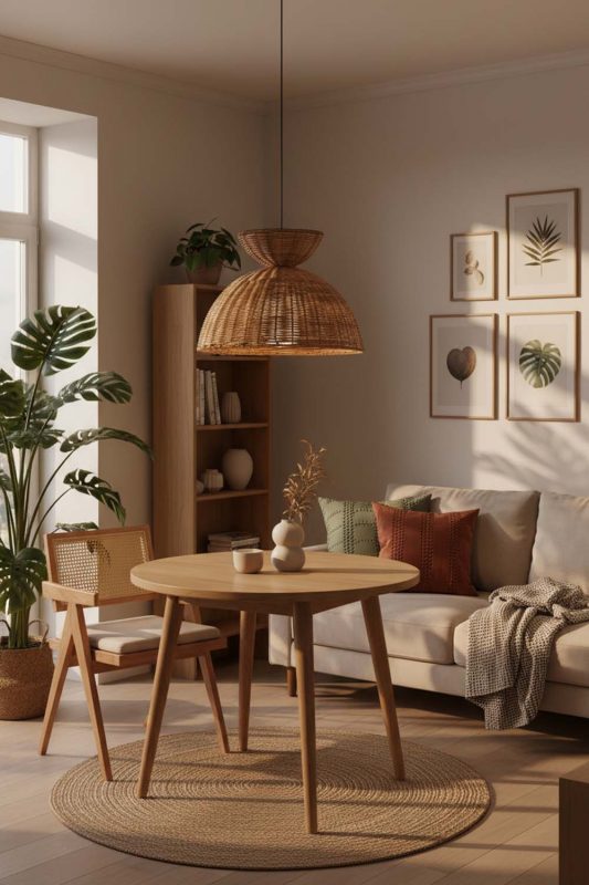 Small Space Hourglass Rattan Pendant Light - Minimal & Efficient