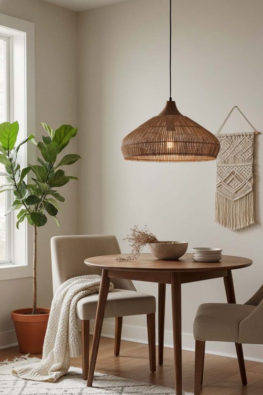 Small Space Open Rattan Pendant Light - Compact But Stylish