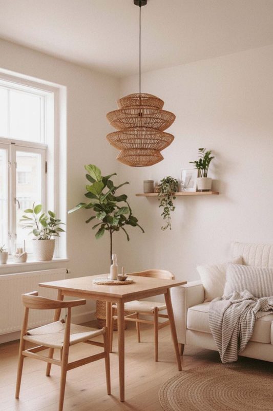 Small Space Rattan Accordion Pendant Light - Small But Mighty