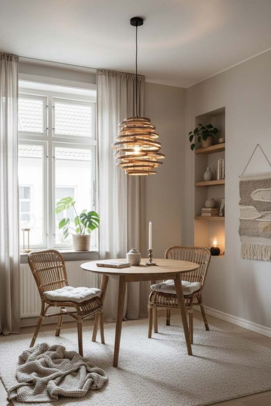 Small Space Rattan Beehive Pendant Light - Clever & Functional
