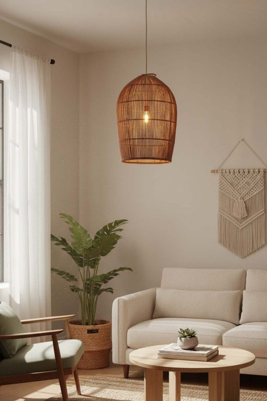 Small Space Rattan Dome Pendant Light - Clever & Functional