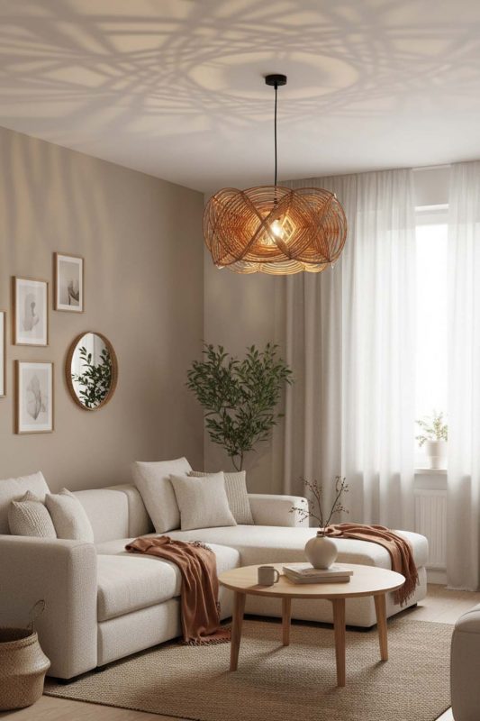 Small Space Rattan Linear Pendant Light - Compact But Stylish