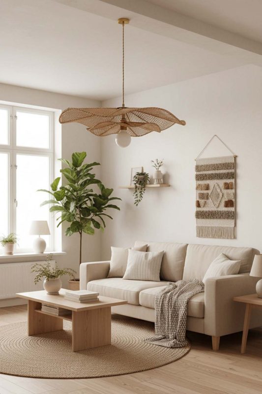 Small Space Rattan Lotus Pendant Light - Clever & Functional