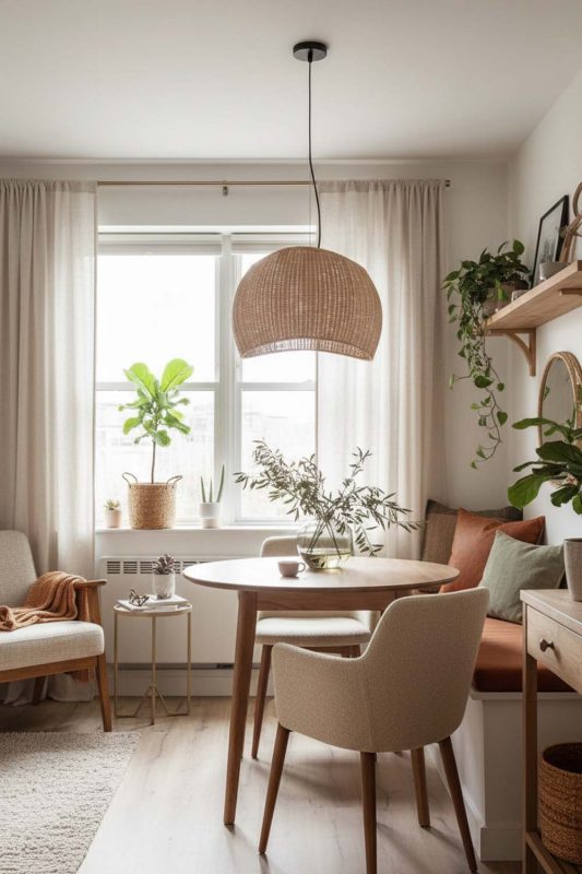 Small Space Rattan Ribbon Pendant Light - Space-saving & Smart