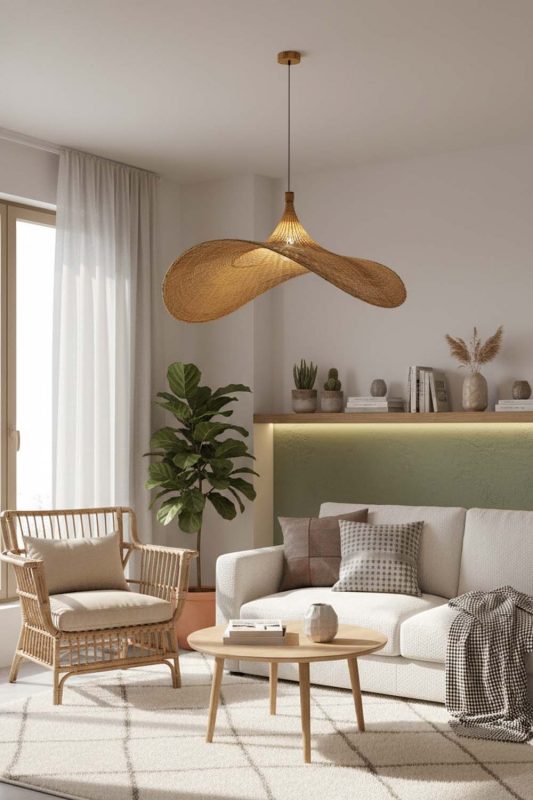 Small Space Rattan Straw Hat Pendant Light - Small But Mighty