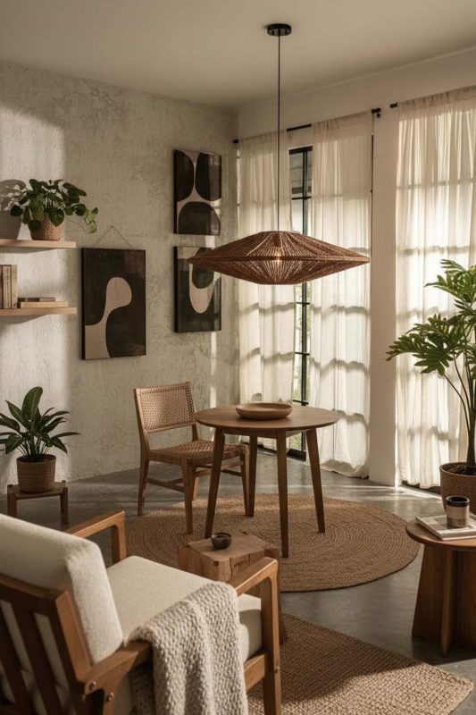 Small Space Ufo Jute Rope Pendant Light - Minimal & Efficient