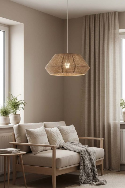 Small Space Vintage Jute Rope Pendant Light - Compact But Stylish