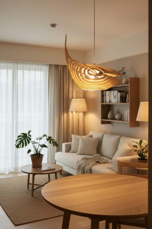 Small Space Whale Wood Pendant Light - Small But Mighty