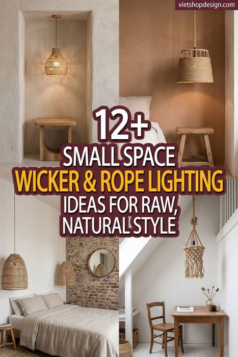 Small Space Wicker Rope Lighting Ideas For Raw, Natural Style