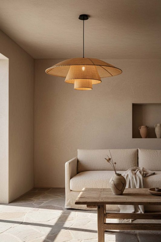 Wabi Sabi 3 Tier Rattan Chandelier - Calm & Organic