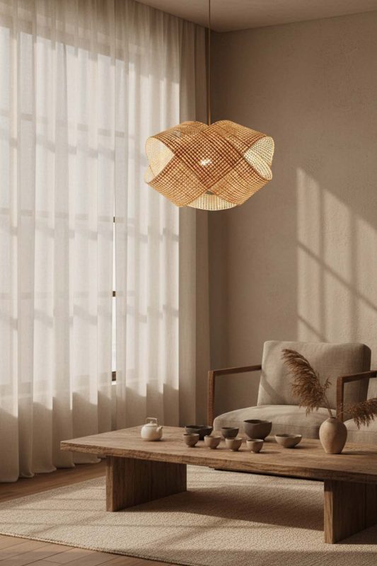 Wabi Sabi Bamboo Cloud Chandelier - Raw & Natural