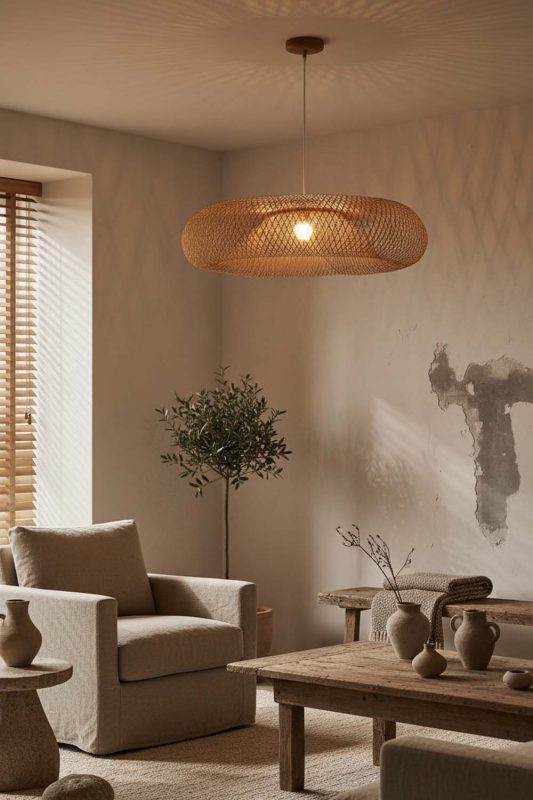 Wabi Sabi Bamboo Halo Pendant Light - Imperfectly Beautiful