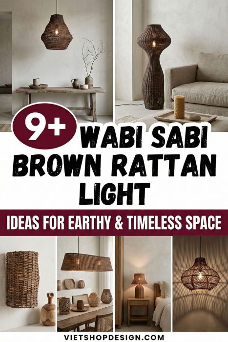 Wabi Sabi Brown Rattan Light Ideas For Earthy & Timeless Space