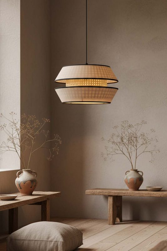 Wabi Sabi Double Shade Pendant Light - Calm & Organic