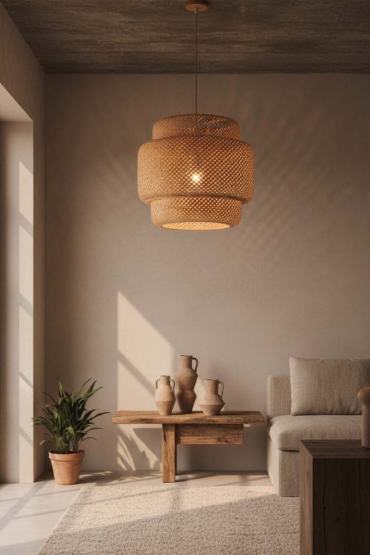 Wabi Sabi Natural Bamboo Sinnerlig Pendant Lamp - Imperfectly Beautiful