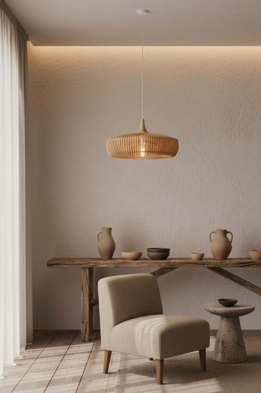 Wabi Sabi Natural Bentwood Pendant Light - Timeless Simplicity