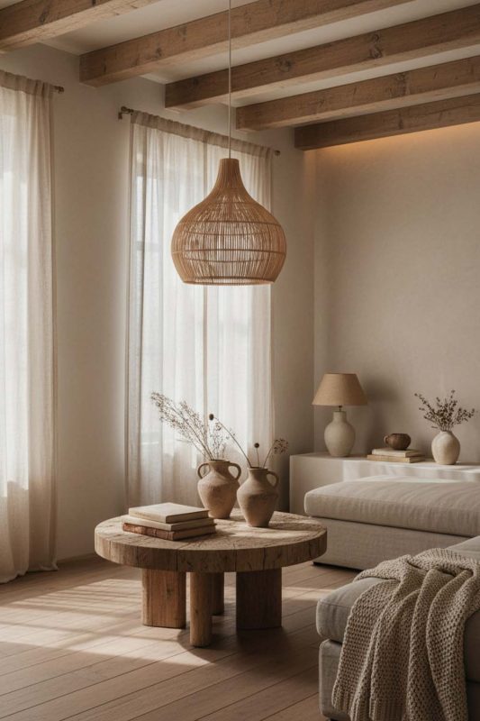Wabi Sabi Natural Simple Rattan Pendant Light - Calm & Organic