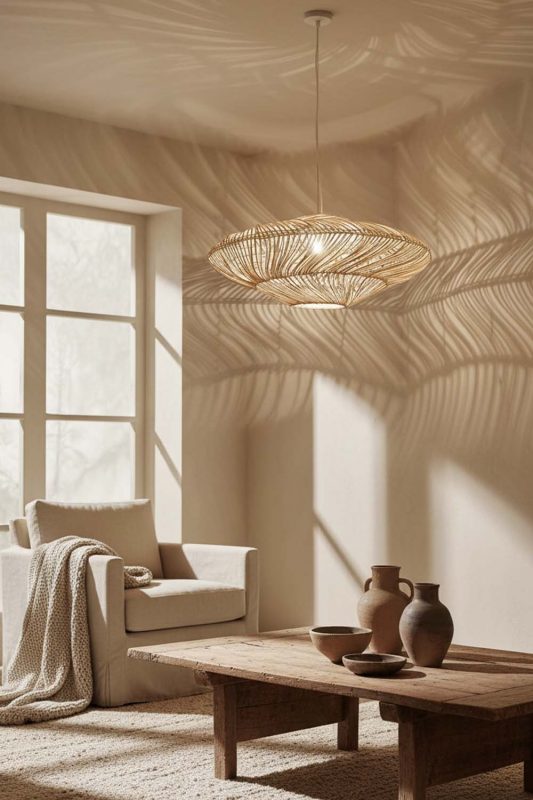 Wabi Sabi Natural Ufo Shades Rattan Lamp - Rustic & Soulful