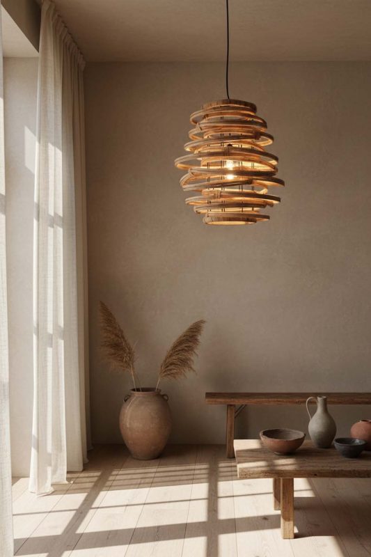 Wabi Sabi Rattan Beehive Pendant Light - Rustic & Soulful