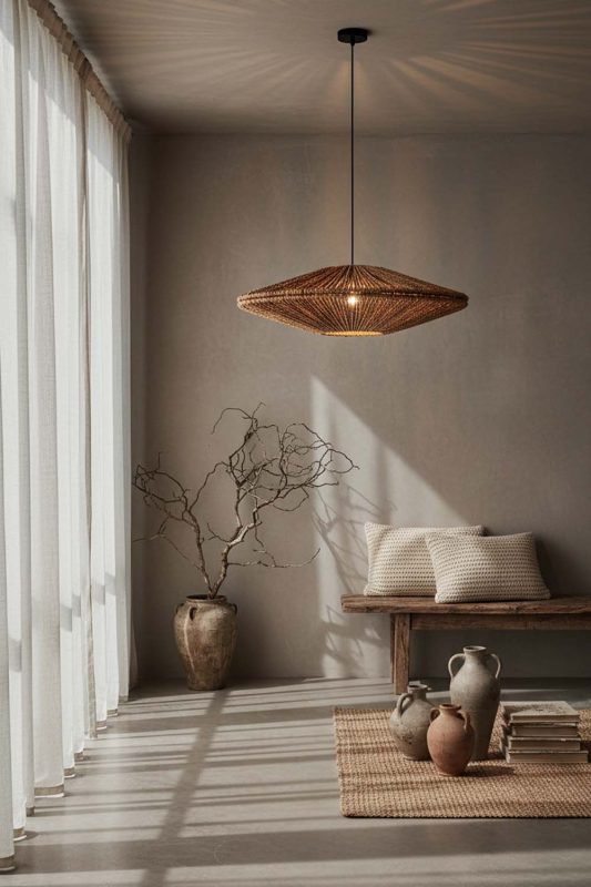 Wabi Sabi Ufo Hemp Rope Pendant Light - Imperfectly Beautiful