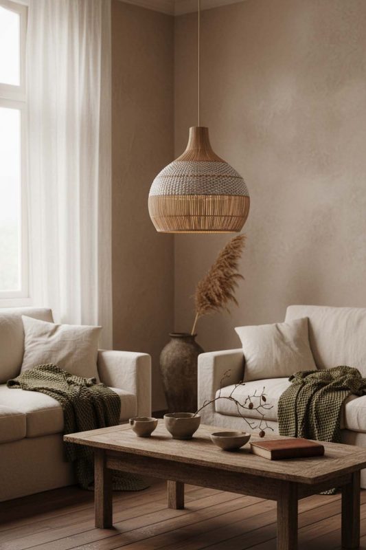 Wabi Sabi White Rattan Pendant Light - Timeless Simplicity