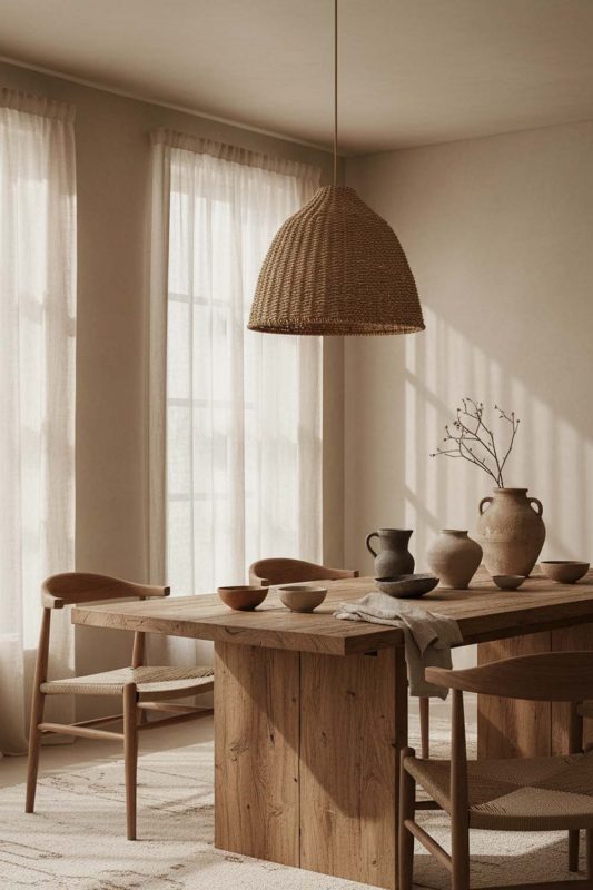 Wabi Sabi Wicker Bell Pendant Light - Rustic & Soulful