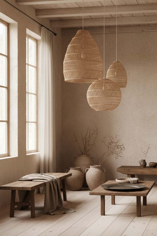 Wabi Sabi Wicker Rattan Sophisticated Pendant - Timeless Simplicity