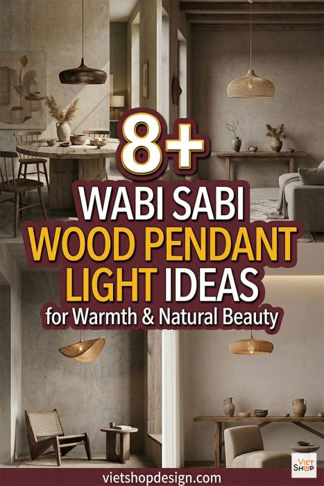 Wabi Sabi Wood Pendant Light Ideas For Warmth & Natural Beauty