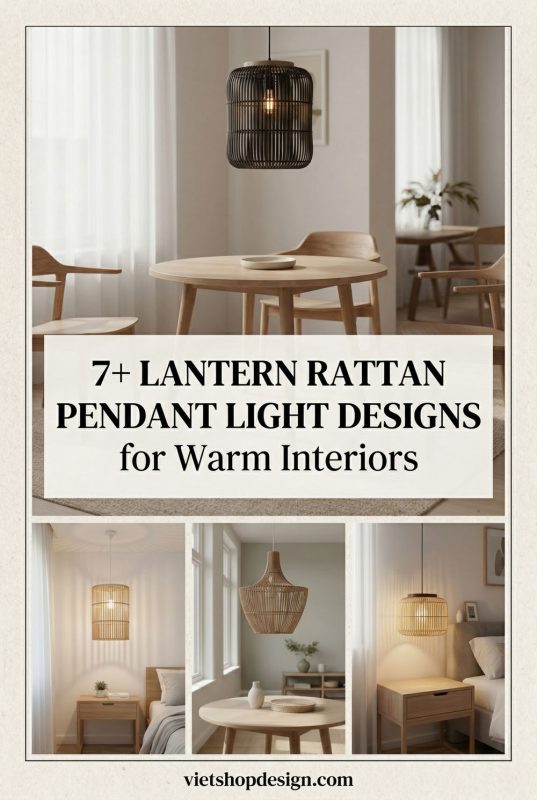 7+ Lantern Rattan Pendant Light Designs For Warm Interiors